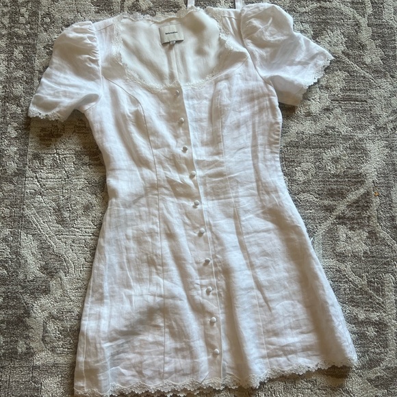 Reformation Anabella Linen Dress — White Size 2 - Picture 6 of 10